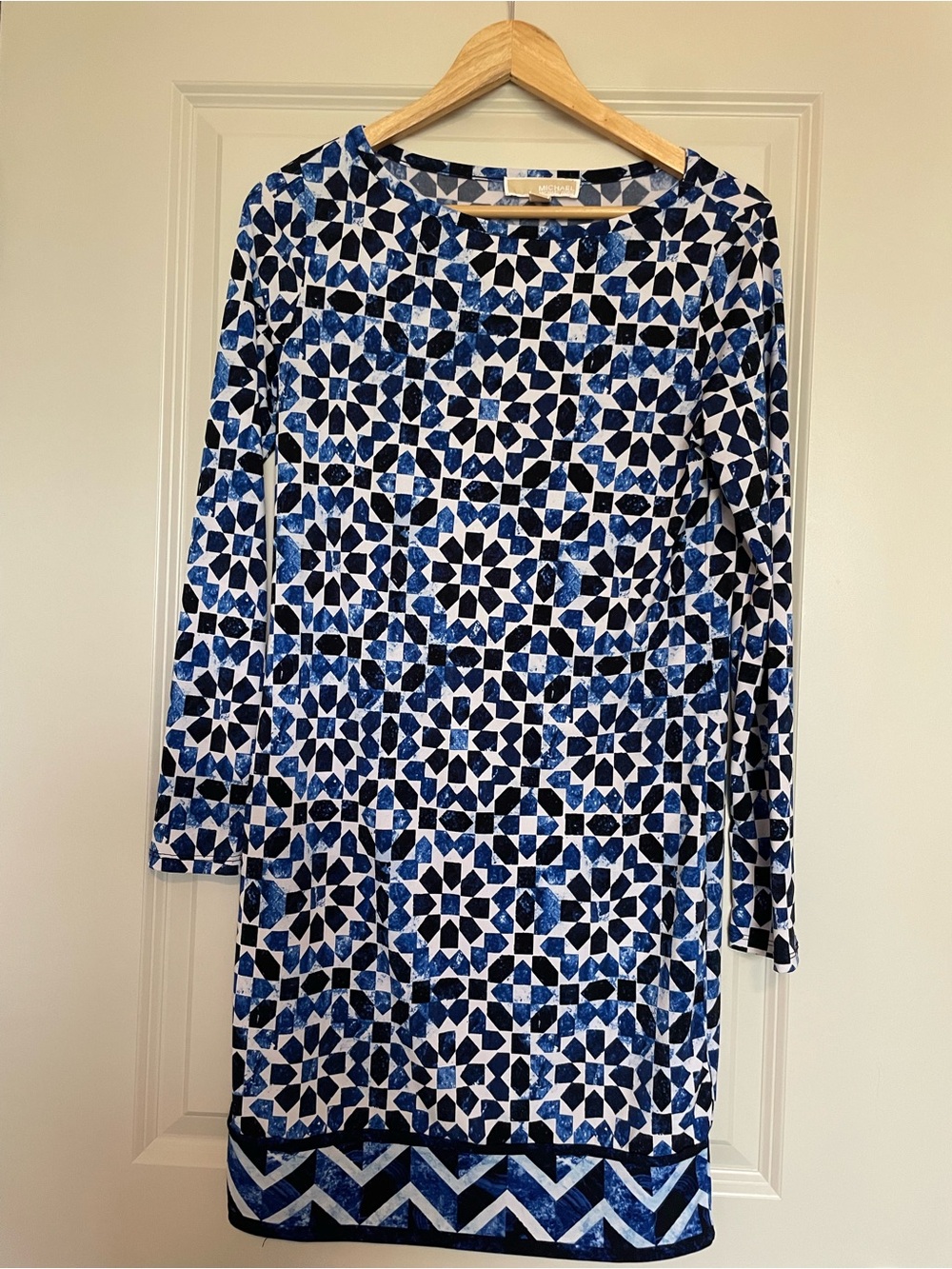 Michael Kors Long-Sleeve Geometric Dress